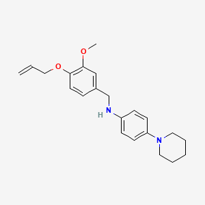 molecular formula C22H28N2O2 B4133731 N-[4-(allyloxy)-3-methoxybenzyl]-4-(1-piperidinyl)aniline 