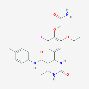 molecular formula C24H27IN4O5 B4133745 4-[4-(2-amino-2-oxoethoxy)-3-ethoxy-5-iodophenyl]-N-(3,4-dimethylphenyl)-6-methyl-2-oxo-1,2,3,4-tetrahydro-5-pyrimidinecarboxamide 