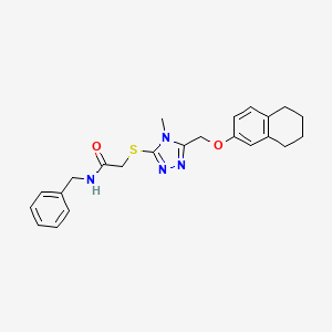 molecular formula C23H26N4O2S B4133750 N-benzyl-2-({4-methyl-5-[(5,6,7,8-tetrahydro-2-naphthalenyloxy)methyl]-4H-1,2,4-triazol-3-yl}thio)acetamide 