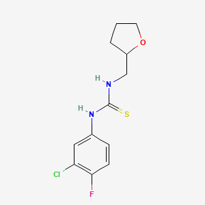 molecular formula C12H14ClFN2OS B4133762 N-(3-chloro-4-fluorophenyl)-N'-(tetrahydro-2-furanylmethyl)thiourea 