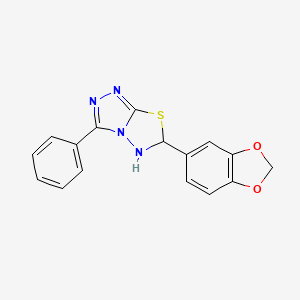 molecular formula C16H12N4O2S B4133763 6-(1,3-benzodioxol-5-yl)-3-phenyl-5,6-dihydro[1,2,4]triazolo[3,4-b][1,3,4]thiadiazole 