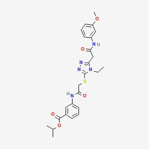 molecular formula C25H29N5O5S B4133780 isopropyl 3-({[(4-ethyl-5-{2-[(3-methoxyphenyl)amino]-2-oxoethyl}-4H-1,2,4-triazol-3-yl)thio]acetyl}amino)benzoate 