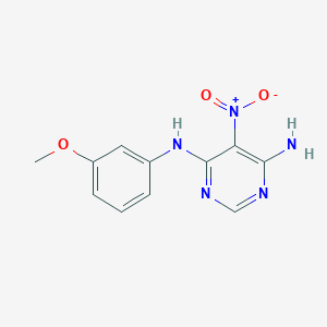 molecular formula C11H11N5O3 B4133783 4,6-Pyrimidinediamine, N4-(3-methoxyphenyl)-5-nitro- CAS No. 450345-07-0