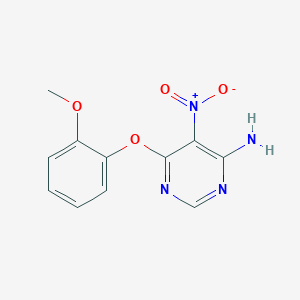 molecular formula C11H10N4O4 B4133788 6-(2-methoxyphenoxy)-5-nitro-4-pyrimidinamine 
