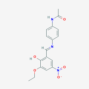 molecular formula C17H17N3O5 B413379 N-[4-({3-ethoxy-2-hydroxy-5-nitrobenzylidene}amino)phenyl]acetamide 