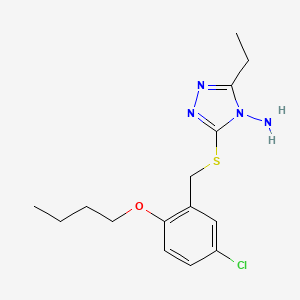 molecular formula C15H21ClN4OS B4133807 3-[(2-butoxy-5-chlorobenzyl)thio]-5-ethyl-4H-1,2,4-triazol-4-amine 