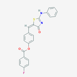 [4-[(E)-(2-anilino-4-oxo-1,3-thiazol-5-ylidene)methyl]phenyl] 4-fluorobenzoate