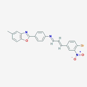 2-{4-[(3-{4-Bromo-3-nitrophenyl}-2-propenylidene)amino]phenyl}-5-methyl-1,3-benzoxazole