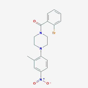 molecular formula C18H18BrN3O3 B4133839 1-(2-bromobenzoyl)-4-(2-methyl-4-nitrophenyl)piperazine 