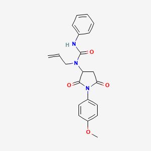 molecular formula C21H21N3O4 B4133857 N-allyl-N-[1-(4-methoxyphenyl)-2,5-dioxo-3-pyrrolidinyl]-N'-phenylurea 