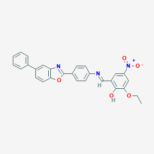 2-Ethoxy-4-nitro-6-({[4-(5-phenyl-1,3-benzoxazol-2-yl)phenyl]imino}methyl)phenol