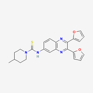 molecular formula C23H22N4O2S B4133862 N-(2,3-di-2-furyl-6-quinoxalinyl)-4-methyl-1-piperidinecarbothioamide 