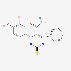 molecular formula C17H14BrN3O2S B4133880 4-(3-bromo-4-hydroxyphenyl)-6-phenyl-2-thioxo-1,2,3,4-tetrahydro-5-pyrimidinecarboxamide 