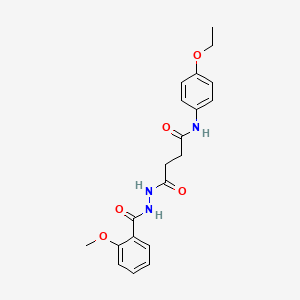 molecular formula C20H23N3O5 B4133887 N-(4-ethoxyphenyl)-4-[2-(2-methoxybenzoyl)hydrazino]-4-oxobutanamide 