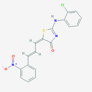molecular formula C18H12ClN3O3S B413389 (5E)-2-(2-chloroanilino)-5-[(E)-3-(2-nitrophenyl)prop-2-enylidene]-1,3-thiazol-4-one 