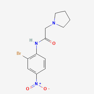 molecular formula C12H14BrN3O3 B4133911 N-(2-bromo-4-nitrophenyl)-2-(1-pyrrolidinyl)acetamide 