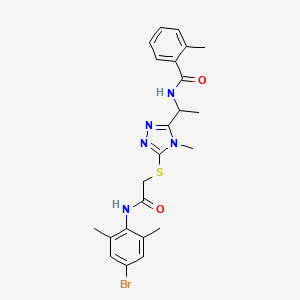 N-{1-[5-({2-[(4-bromo-2,6-dimethylphenyl)amino]-2-oxoethyl}thio)-4-methyl-4H-1,2,4-triazol-3-yl]ethyl}-2-methylbenzamide