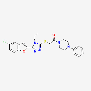 1-({[5-(5-chloro-1-benzofuran-2-yl)-4-ethyl-4H-1,2,4-triazol-3-yl]thio}acetyl)-4-phenylpiperazine