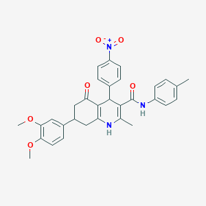 7-(3,4-dimethoxyphenyl)-2-methyl-N-(4-methylphenyl)-4-(4-nitrophenyl)-5-oxo-1,4,5,6,7,8-hexahydro-3-quinolinecarboxamide