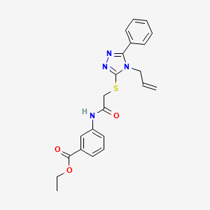 molecular formula C22H22N4O3S B4133960 ethyl 3-({[(4-allyl-5-phenyl-4H-1,2,4-triazol-3-yl)thio]acetyl}amino)benzoate 