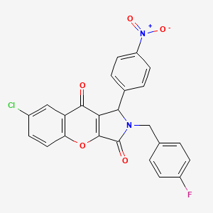 molecular formula C24H14ClFN2O5 B4133968 7-chloro-2-(4-fluorobenzyl)-1-(4-nitrophenyl)-1,2-dihydrochromeno[2,3-c]pyrrole-3,9-dione 