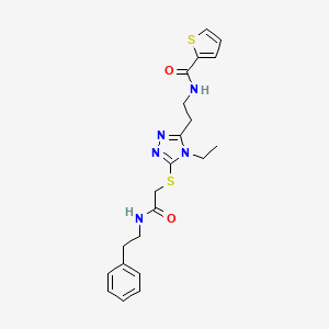 N-{2-[4-ethyl-5-({2-oxo-2-[(2-phenylethyl)amino]ethyl}thio)-4H-1,2,4-triazol-3-yl]ethyl}-2-thiophenecarboxamide