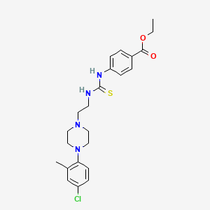 molecular formula C23H29ClN4O2S B4133987 ethyl 4-{[({2-[4-(4-chloro-2-methylphenyl)-1-piperazinyl]ethyl}amino)carbonothioyl]amino}benzoate 