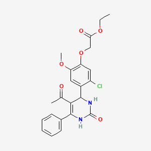 molecular formula C23H23ClN2O6 B4133995 ethyl [4-(5-acetyl-2-oxo-6-phenyl-1,2,3,4-tetrahydro-4-pyrimidinyl)-5-chloro-2-methoxyphenoxy]acetate 