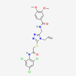 N-{[4-allyl-5-({2-oxo-2-[(2,4,6-trichlorophenyl)amino]ethyl}thio)-4H-1,2,4-triazol-3-yl]methyl}-3,4-dimethoxybenzamide