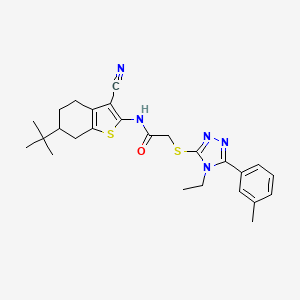 N-(6-tert-butyl-3-cyano-4,5,6,7-tetrahydro-1-benzothien-2-yl)-2-{[4-ethyl-5-(3-methylphenyl)-4H-1,2,4-triazol-3-yl]thio}acetamide