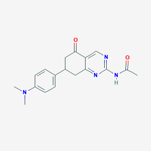 molecular formula C18H20N4O2 B4134030 N-{7-[4-(dimethylamino)phenyl]-5-oxo-5,6,7,8-tetrahydro-2-quinazolinyl}acetamide 