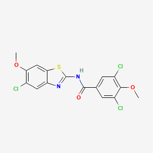 3,5-dichloro-N-(5-chloro-6-methoxy-1,3-benzothiazol-2-yl)-4-methoxybenzamide