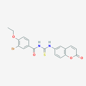 molecular formula C19H15BrN2O4S B4134046 3-bromo-4-ethoxy-N-{[(2-oxo-2H-chromen-6-yl)amino]carbonothioyl}benzamide 
