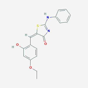 molecular formula C18H16N2O3S B413408 (5E)-2-anilino-5-[(4-ethoxy-2-hydroxyphenyl)methylidene]-1,3-thiazol-4-one 