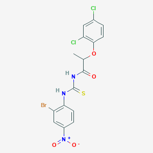 molecular formula C16H12BrCl2N3O4S B4134081 N-{[(2-bromo-4-nitrophenyl)amino]carbonothioyl}-2-(2,4-dichlorophenoxy)propanamide 