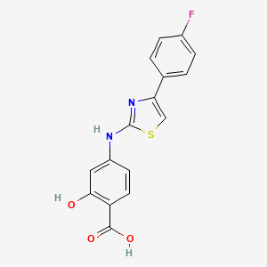 molecular formula C16H11FN2O3S B4134115 4-{[4-(4-fluorophenyl)-1,3-thiazol-2-yl]amino}-2-hydroxybenzoic acid 