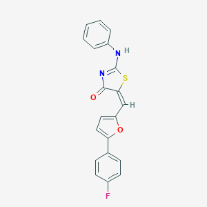 (5E)-2-anilino-5-[[5-(4-fluorophenyl)furan-2-yl]methylidene]-1,3-thiazol-4-one