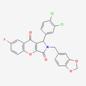 2-(1,3-benzodioxol-5-ylmethyl)-1-(3,4-dichlorophenyl)-7-fluoro-1,2-dihydrochromeno[2,3-c]pyrrole-3,9-dione