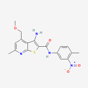 molecular formula C18H18N4O4S B4134158 3-amino-4-(methoxymethyl)-6-methyl-N-(4-methyl-3-nitrophenyl)thieno[2,3-b]pyridine-2-carboxamide 
