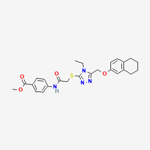 molecular formula C25H28N4O4S B4134166 methyl 4-{[({4-ethyl-5-[(5,6,7,8-tetrahydro-2-naphthalenyloxy)methyl]-4H-1,2,4-triazol-3-yl}thio)acetyl]amino}benzoate 