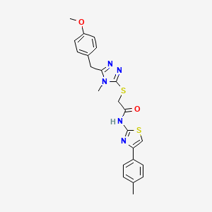 molecular formula C23H23N5O2S2 B4134172 2-{[5-(4-methoxybenzyl)-4-methyl-4H-1,2,4-triazol-3-yl]thio}-N-[4-(4-methylphenyl)-1,3-thiazol-2-yl]acetamide 