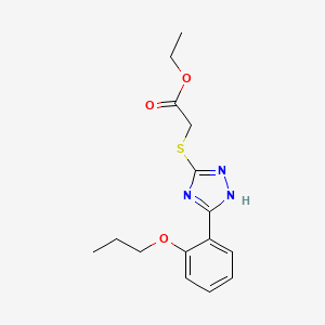 molecular formula C15H19N3O3S B4134182 ethyl {[5-(2-propoxyphenyl)-4H-1,2,4-triazol-3-yl]thio}acetate 