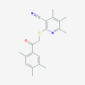 4,5,6-trimethyl-2-{[2-oxo-2-(2,4,5-trimethylphenyl)ethyl]thio}nicotinonitrile