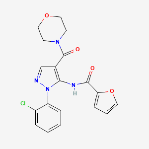 molecular formula C19H17ClN4O4 B4134219 N-[1-(2-chlorophenyl)-4-(4-morpholinylcarbonyl)-1H-pyrazol-5-yl]-2-furamide 