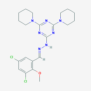 3,5-Dichloro-2-methoxybenzaldehyde [4,6-di(1-piperidinyl)-1,3,5-triazin-2-yl]hydrazone