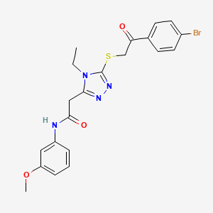 2-(5-{[2-(4-bromophenyl)-2-oxoethyl]thio}-4-ethyl-4H-1,2,4-triazol-3-yl)-N-(3-methoxyphenyl)acetamide