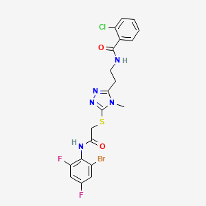 N-{2-[5-({2-[(2-bromo-4,6-difluorophenyl)amino]-2-oxoethyl}thio)-4-methyl-4H-1,2,4-triazol-3-yl]ethyl}-2-chlorobenzamide