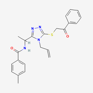 N-(1-{4-allyl-5-[(2-oxo-2-phenylethyl)thio]-4H-1,2,4-triazol-3-yl}ethyl)-4-methylbenzamide