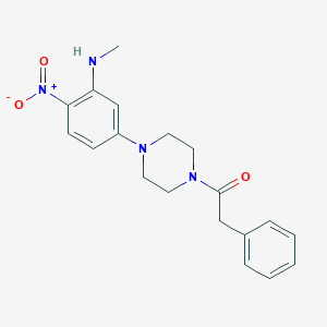 N-methyl-2-nitro-5-[4-(phenylacetyl)-1-piperazinyl]aniline