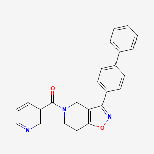 molecular formula C24H19N3O2 B4134281 3-(4-biphenylyl)-5-(3-pyridinylcarbonyl)-4,5,6,7-tetrahydroisoxazolo[4,5-c]pyridine 